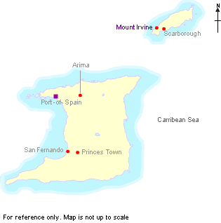 Map of Trinidad and Tobago