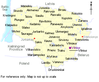 map of lithuania