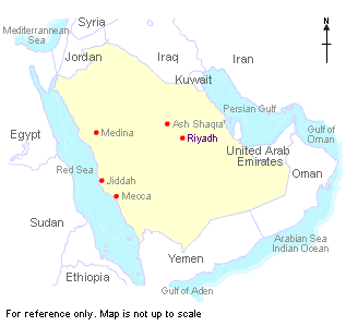 Map fo Saudi Arabia
