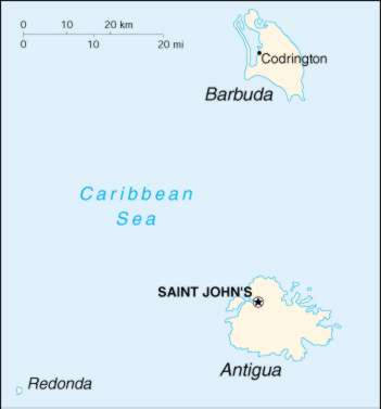 Map Of Antigua and Barbuda