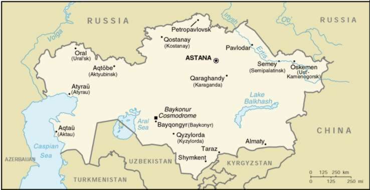 Map Of Kazakhstan 