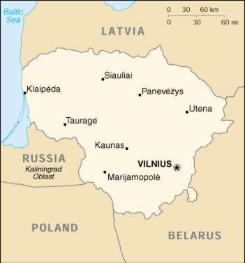 Map Of Lithuania 