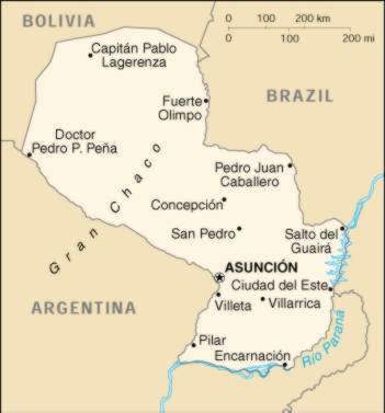 Map Of Paraguay 