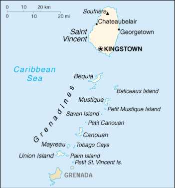 Map Of Saint Vincent and the Grenadines 