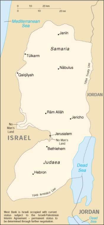 Map Of West Bank 